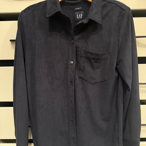 Gap oversized suede boyfriend button up - Picture 2 of 3